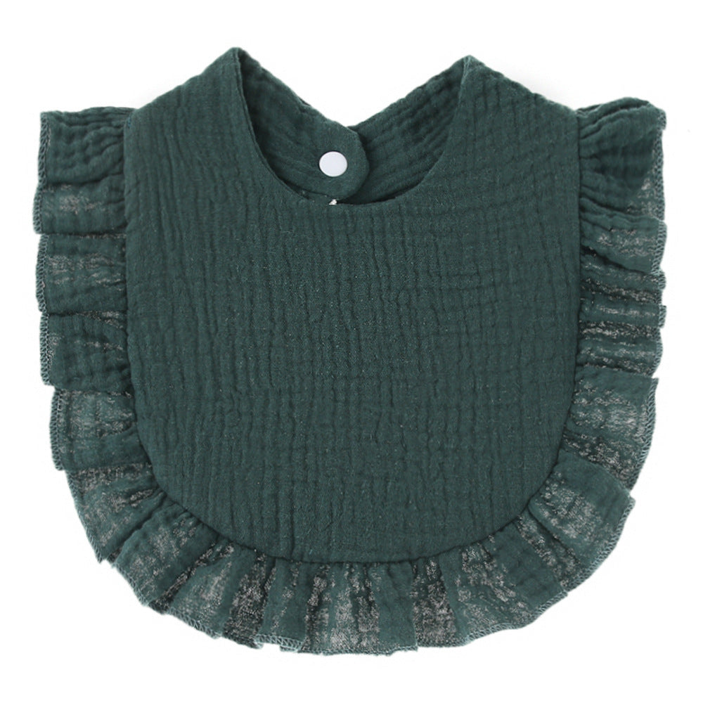 Ruffled Cotton Gauze Lace Bib Saliva Pocket aeedd04c d035 4676 ae81 630475282594