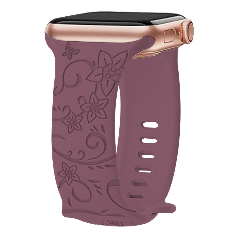 New Laser Carving Embossed Brocade Flower Butterfly Clasp Silicone Strap af1cf6df a3b0 48ee 8601 ebf8bda21a3a f7900dbc 03eb 4