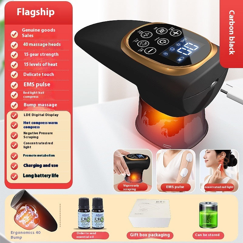 Electric Scraping EMS Micro Current Vacuum Hot Compress Walking Tank Suction Scraping Dredge Negative Pressure Cupping Device