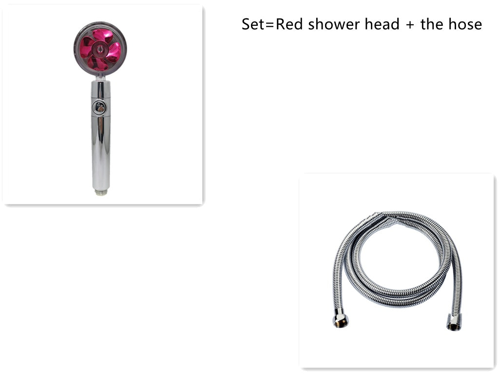 Shower Head Water Saving Flow 360 Degrees Rotating With Small Fan ABS Rain High Pressure Spray Nozzle Bathroom Accessories af