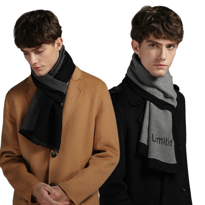 Simple Plaid Warm Keeping Artificial Cashmere Scarf b0287fc2 b197 4e03 ba9a f0311d46f437