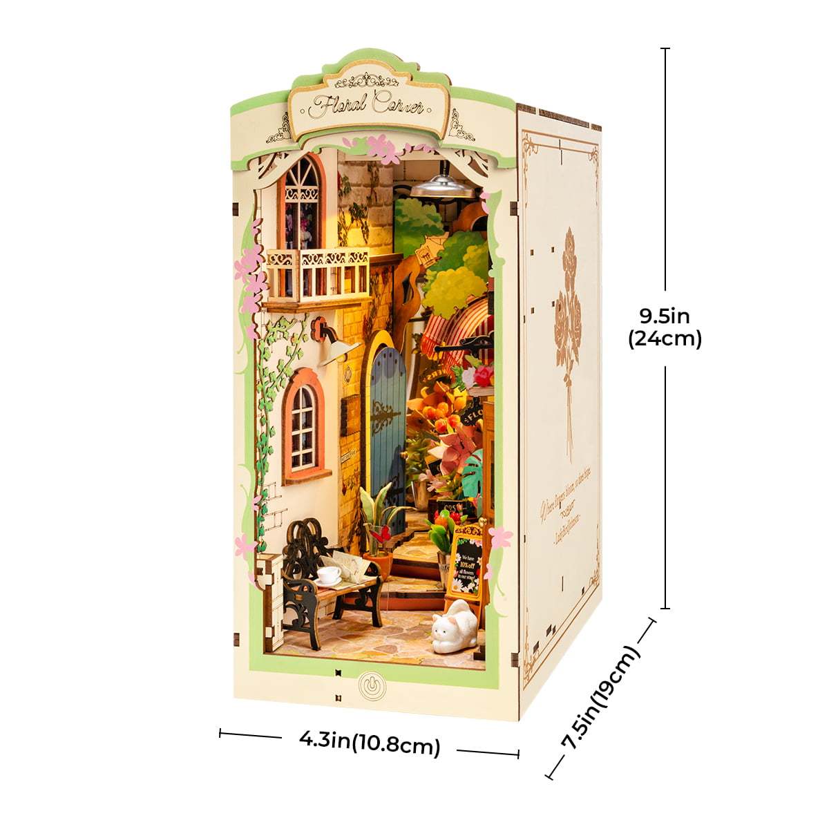 Rolife Floral Corner DIY Book Nook Shelf Insert Kit 3D Wooden Dollhouse For Gift b08d5e6a 9afe 44ec a37a 529d616ebb24