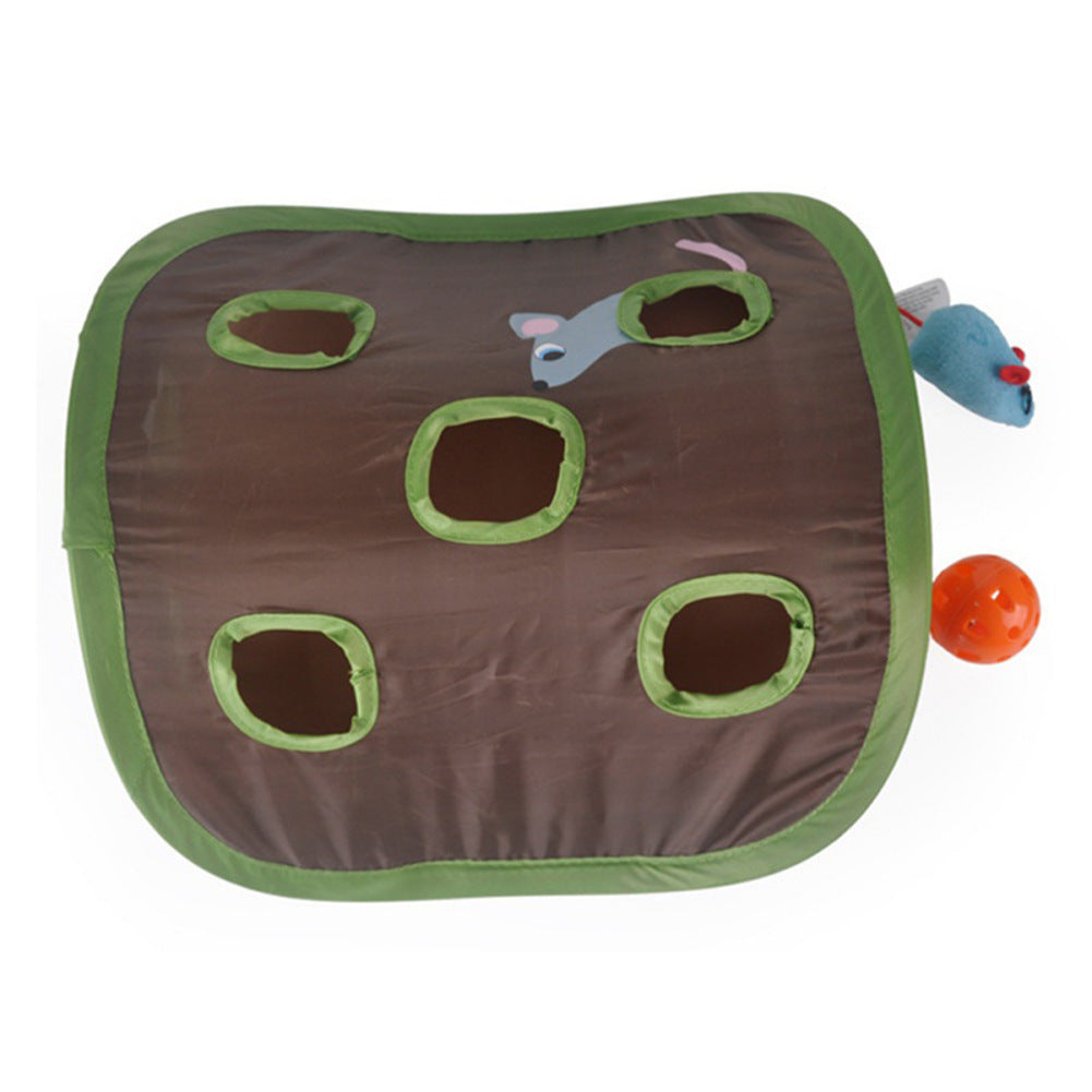 Cute Pet Cat Interactive Hide Seek Game 9 Holes Tunnel Mouse Hunt Intelligence Toy Pet Hidden Hole Kitten Foldable Toys b0915