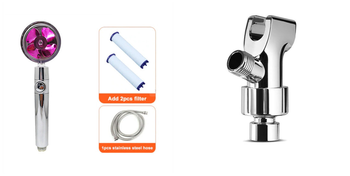 Shower Head Water Saving Flow 360 Degrees Rotating With Small Fan ABS Rain High Pressure Spray Nozzle Bathroom Accessories b0
