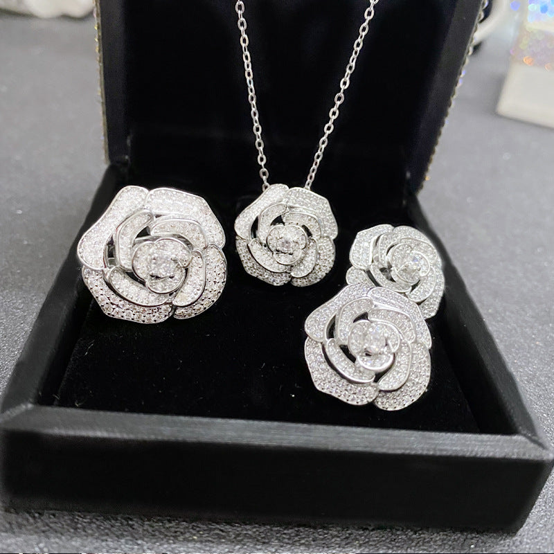 Camellia Full Zirconium Ring Micro Setting Stud Necklace b0f32b70 c92e 4353 b409 ea28f875cb9f