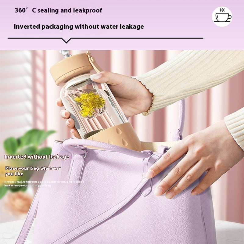 Tea Water Separation Magnetic Glass Water Cup Sealed Without Leakage Glass Tea Water Cup Infuser Tumbler Drinkware Water Bott