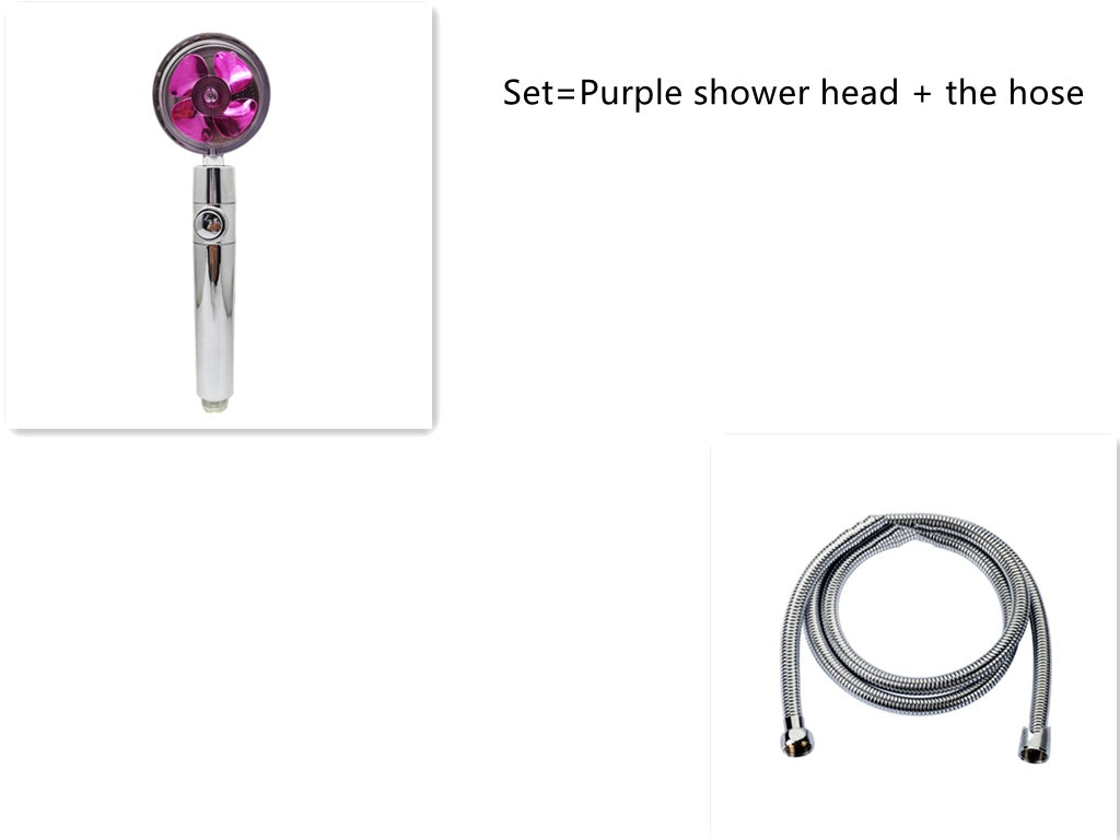 Shower Head Water Saving Flow 360 Degrees Rotating With Small Fan ABS Rain High Pressure Spray Nozzle Bathroom Accessories b2