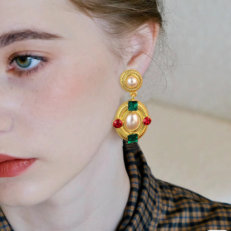Court Style French Style Middle-ancient Earrings b2235745 cda8 4f57 8226 00bc44c3ad26
