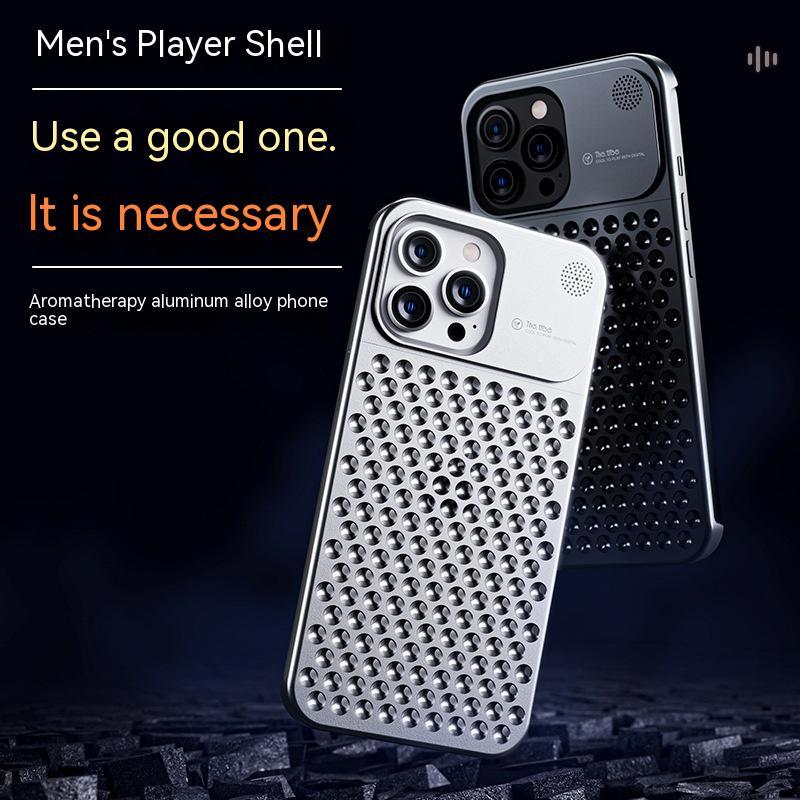 Aluminum Alloy Phone Case For 14 13 Pro Max Plus Hollow Heat Dissipation Anti-fall Full Body Shockproof Phone Cove b25d0d11 1