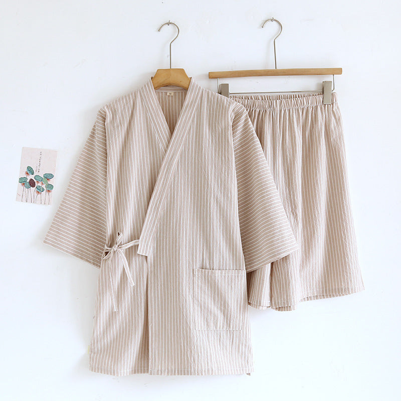 Washed Cotton Thin Striped Pajamas b30923f9 8659 4611 bdf6 dfb3052acc47