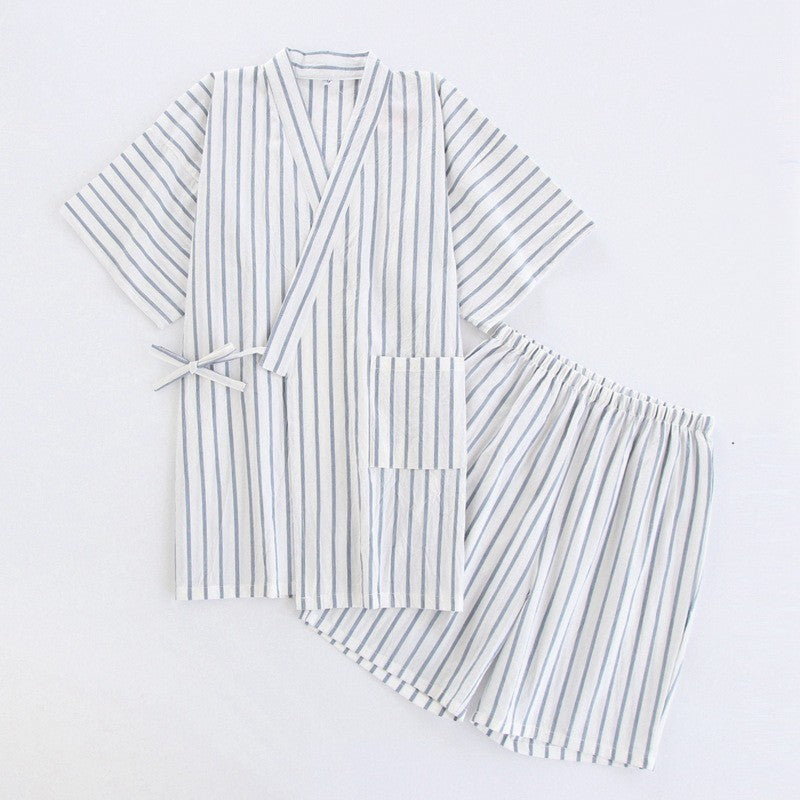 Washed Cotton Thin Striped Pajamas b30b7fb9 33de 48bd 954e 6d8cbeb74b40