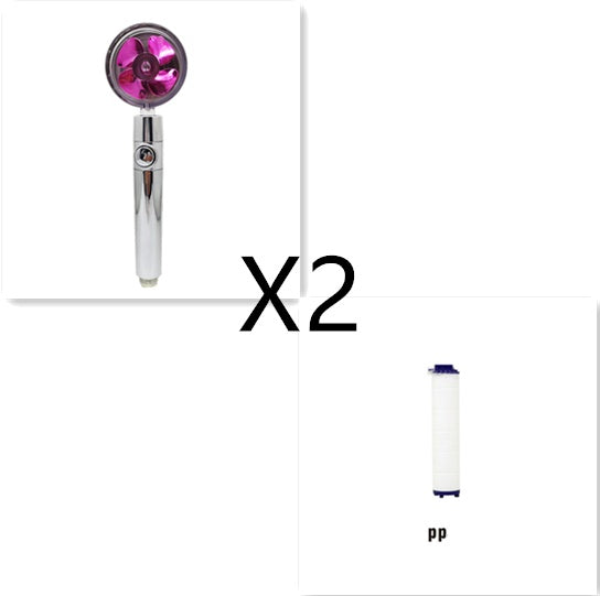 Shower Head Water Saving Flow 360 Degrees Rotating With Small Fan ABS Rain High Pressure Spray Nozzle Bathroom Accessories b3