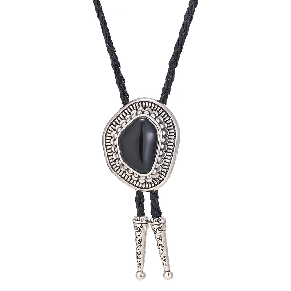 Celtic Pattern Turquoise Agate Bolo Tie b3bbd106 1648 49b2 8c63 444622e2f92d