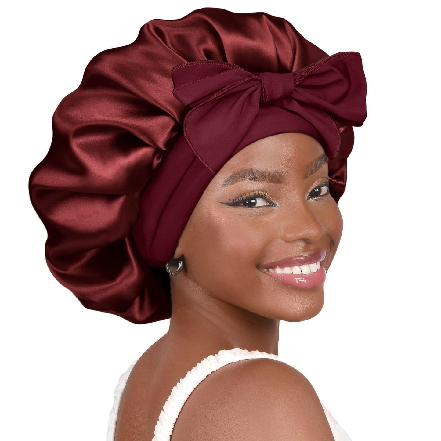 Double-layer Ribbon Round Cap Bow Hair Care Wide-brimmed Hat b3e67c1c b963 45b3 ae69 0219fccfc77f