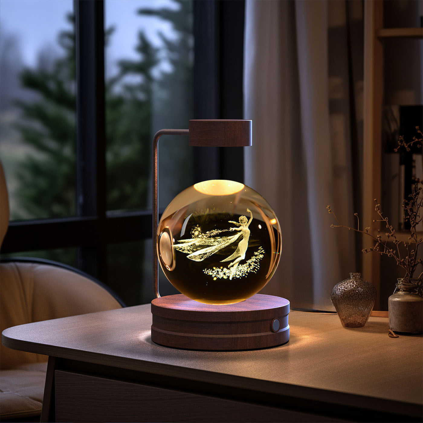 Crystal Ball Cosmic Dinosaur Indoor Night Light USB Power Warm Bedside Light Birthday Gift Night Lamp b433a86d 0925 4b1b 9657