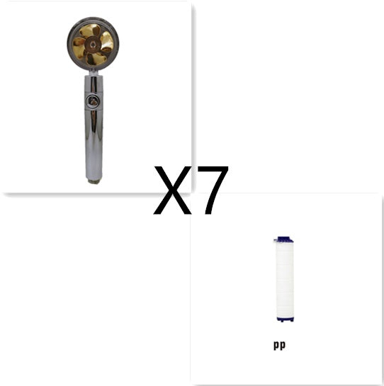 Shower Head Water Saving Flow 360 Degrees Rotating With Small Fan ABS Rain High Pressure Spray Nozzle Bathroom Accessories b4