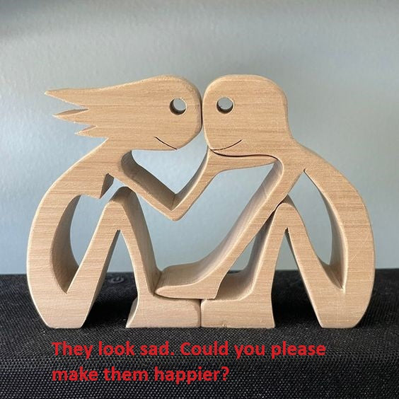 DIY Figurine Wood Dog Ornament Sculpture Home Decoration A Man A Dog Wood Sculpture Christmas Gifts Model Decor b5370e03 e1af