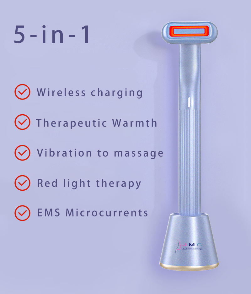 New Upgraded 360 Degrees Rotary Eye Massage Therapeutic Warmth Face Massage Red LED Light 5-in-1 Skincare Tool Wand b594fea9
