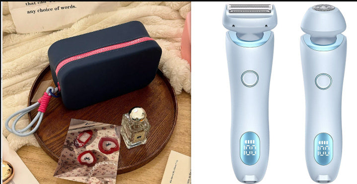 2 In 1 Hair Removal Epilator USB Rechargeable Trimmer Women Body Razor Face Leg Armpit Bikini Hand Pubic Shaver Hair Remover - HD Wireless Product #13