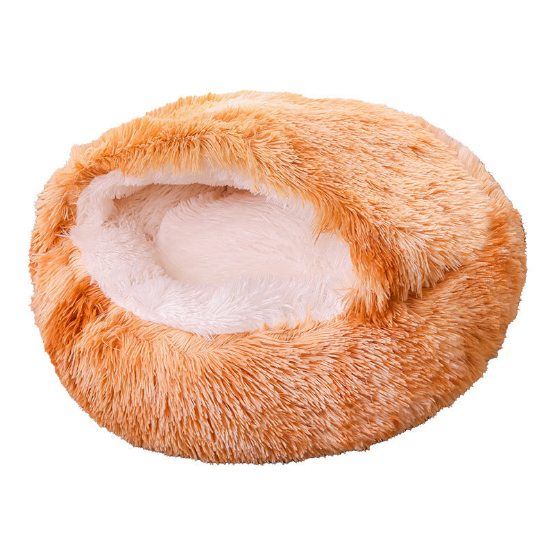 Deep Sleep Half-pack Semi-enclosed Dual-use Plush Round Pet Bed b6615df9 eedd 4e70 b219 8224b28054f4 76f6f952 2399 4976 b54a