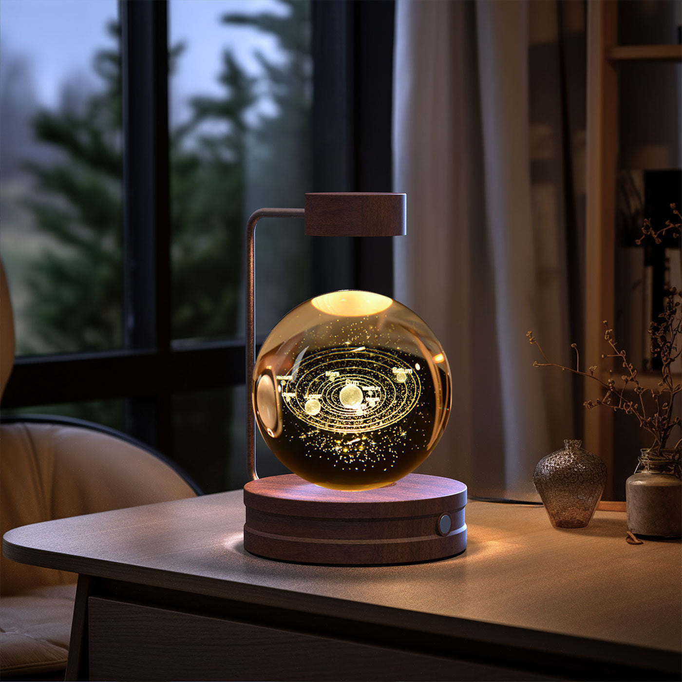 Crystal Ball Cosmic Dinosaur Indoor Night Light USB Power Warm Bedside Light Birthday Gift Night Lamp b7223aab 2909 45f5 998b
