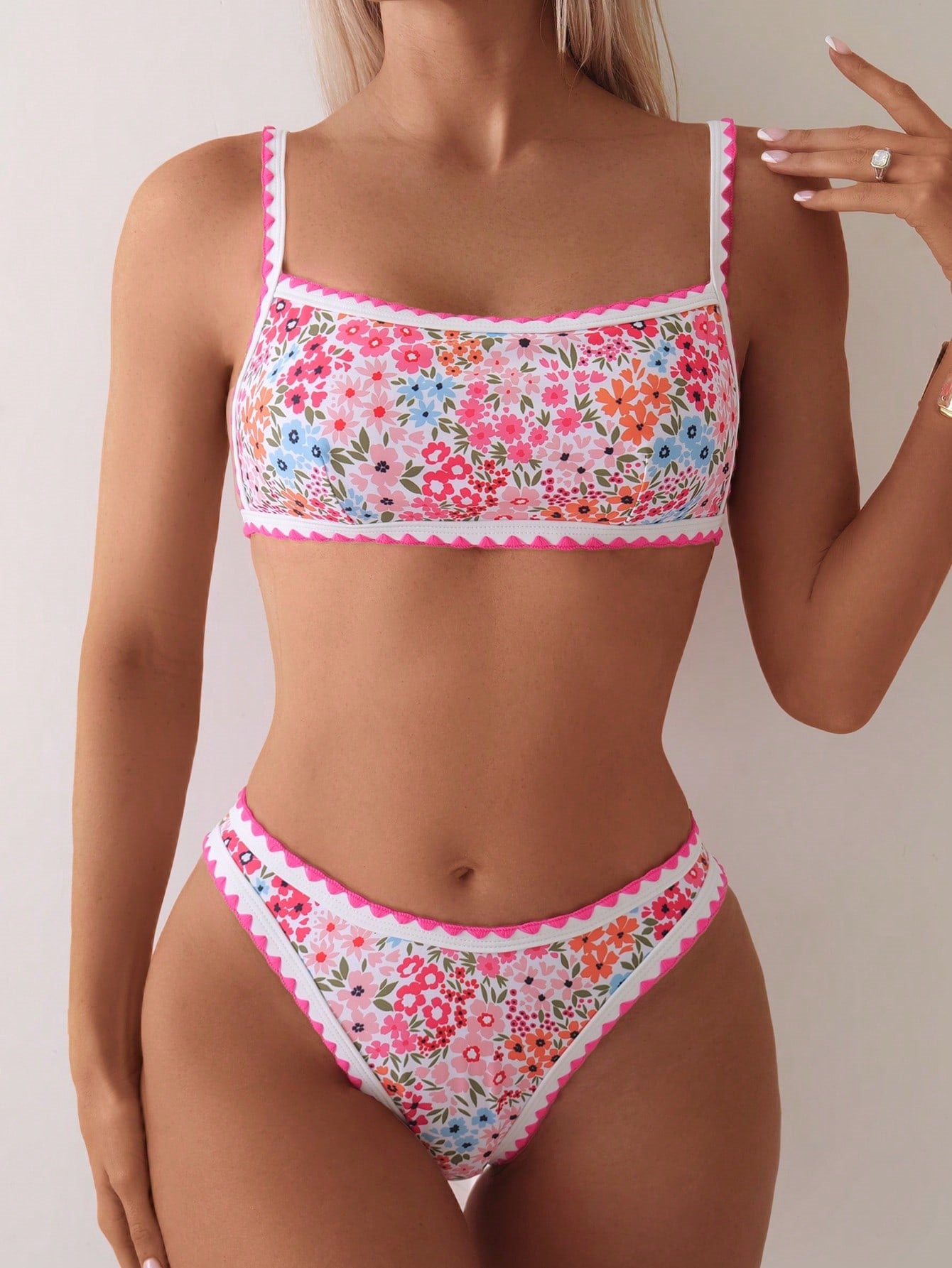 Women's Printed Swimming Lace-up Split Bikini Suit b74b70a3 fe20 4c30 ba8d 487bf5944986