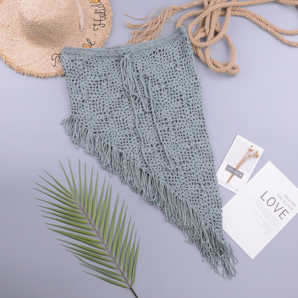 European And American Women's See Through Hollow Knitted Skirt With Slanted Fringe Beach b7ae2db6 c522 4dac b5ff 0fb1ec0e9577