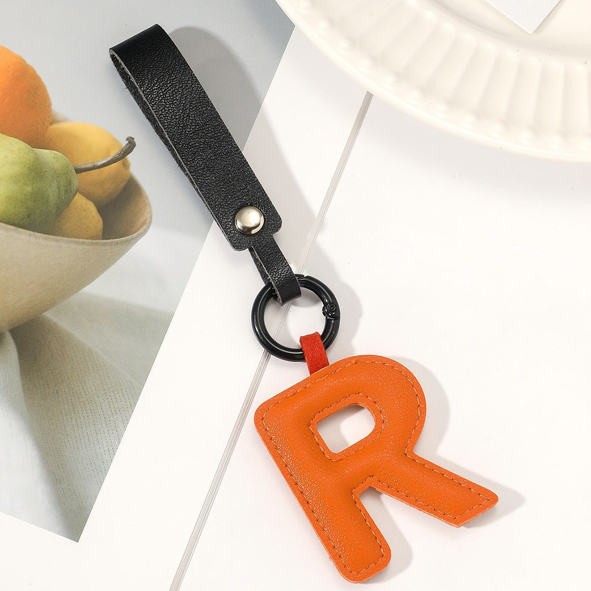 Fashion All-Match 26 Full Letter Leather Key Chain Pendant b8053dc4 3f54 43dc 937a 849767ecbed9