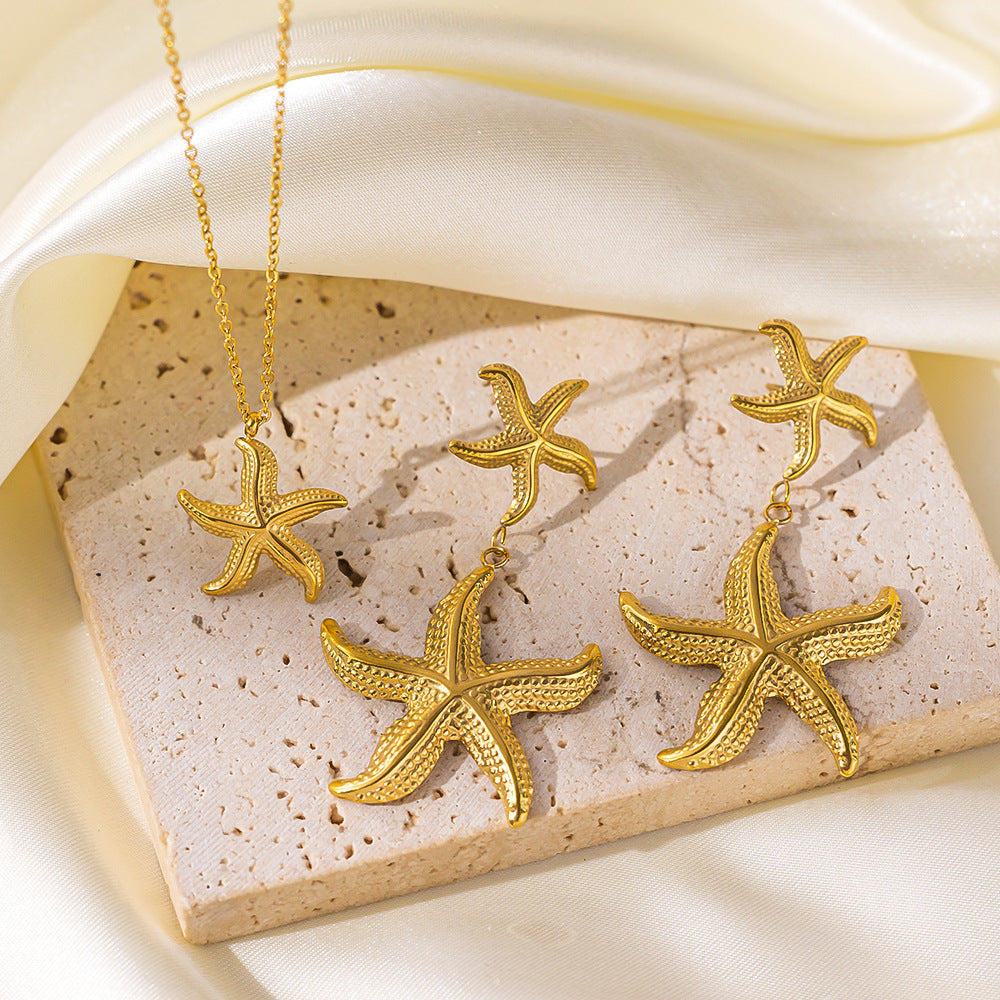 Stainless Steel Necklace Earrings Women's Jewelry Suit b8112f70 3b64 4c11 b429 c029cfb950ac