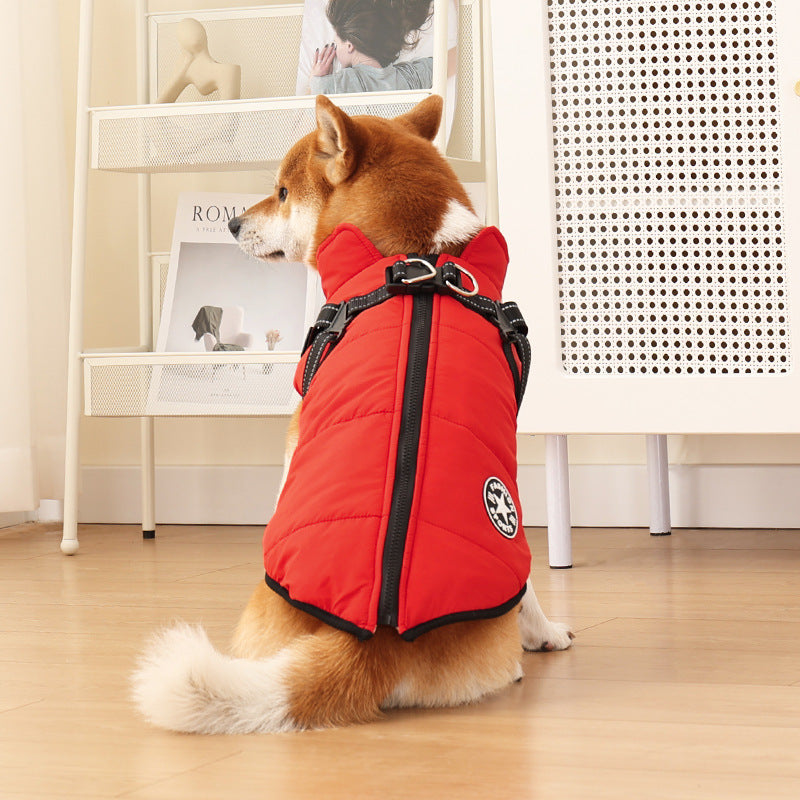 Pet Warm Dog Cotton-padded Clothes Fleece-lined Thickened Reflective Gallus b84cf46a c860 4aaf 9790 329c1f8e3df1 1d90c0af ab8