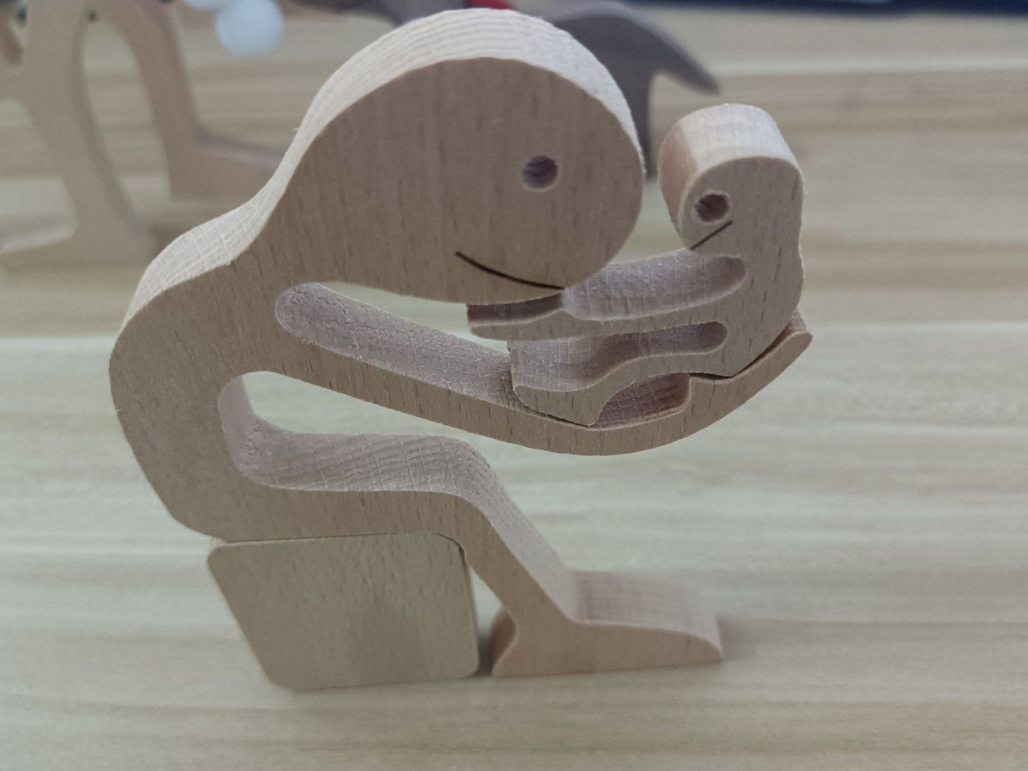 DIY Figurine Wood Dog Ornament Sculpture Home Decoration A Man A Dog Wood Sculpture Christmas Gifts Model Decor b928ff7b 8abc
