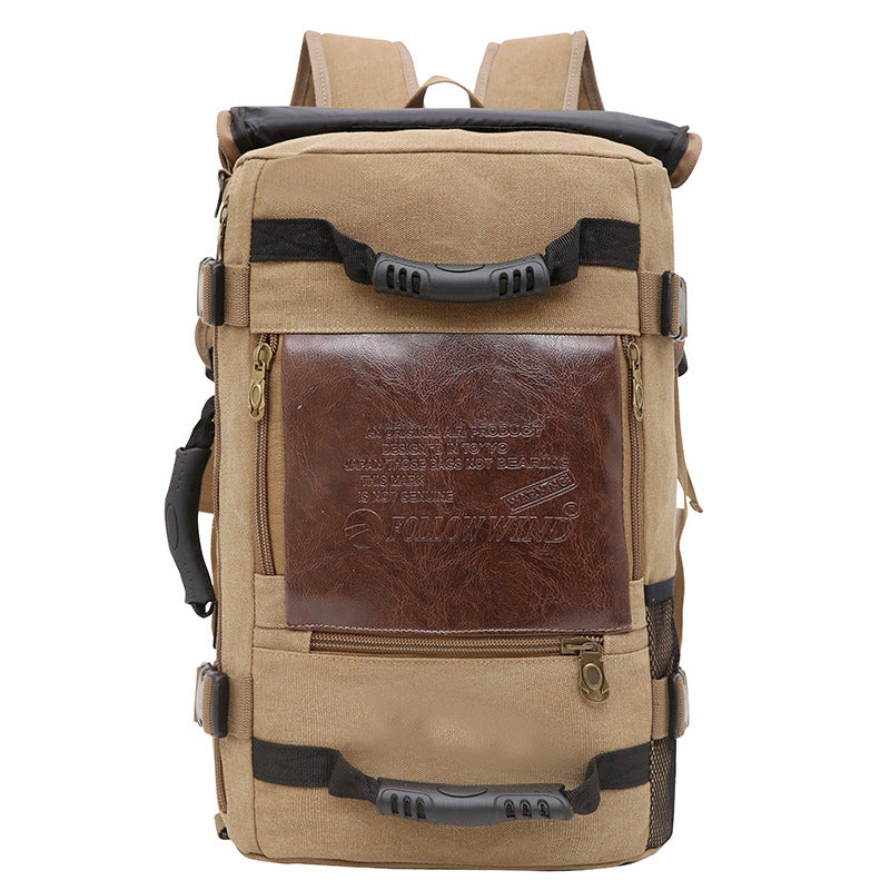 Men Canvas Backpack Huge Travel School Shoulder Computer Backpack Functional Versatile Bags Multifunctional Laptop Bag b9f3c4