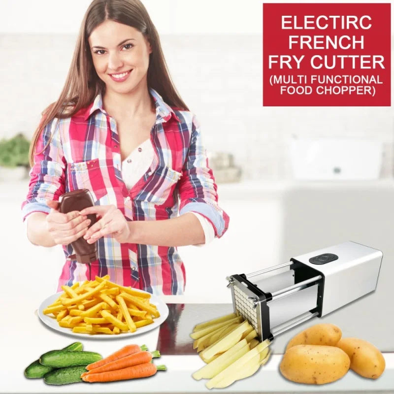 Kitchen Gadget Electric French Fry Cutter With Blades Stainless Steel Vegetable Potato Carrot For Commercial Household b9fcdb