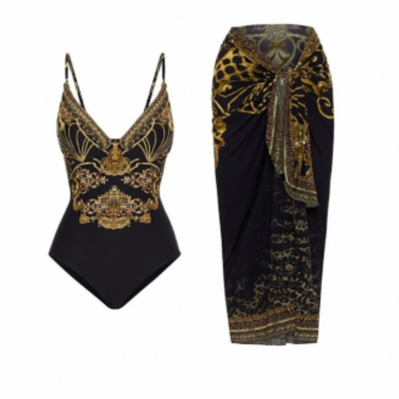 Siamese Conservative Covering Belly Thin Swimsuit French Retro One-piece Bikini b9fd3ba3 0431 461a 923b c33673c8d921