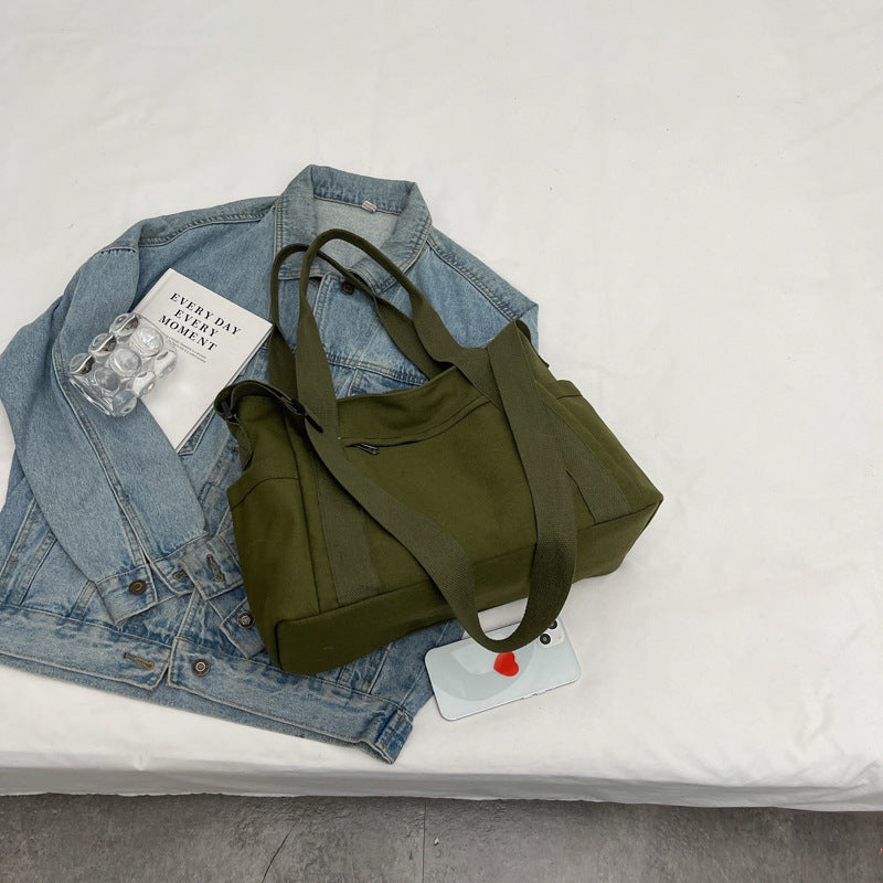 Large Capacity Shoulder Canvas Solid Color Bag For Women ba064770 38c7 4914 aaf8 7235bff37085