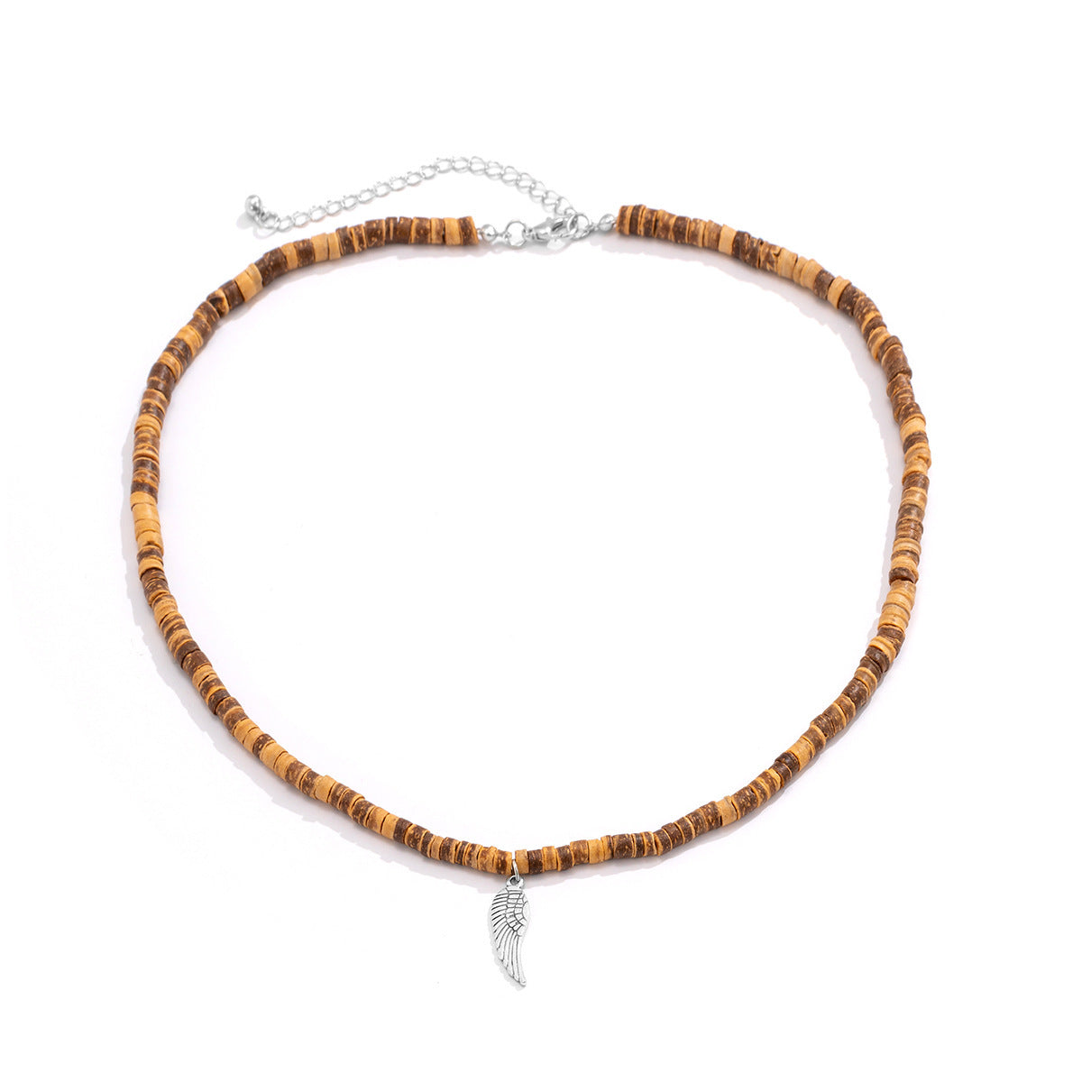 Bohemian Style Wooden Bead Stitching Necklace Men's Feather Pendant Necklace ba73d474 0c9b 4bf2 b06d 70ce0d45a1e6