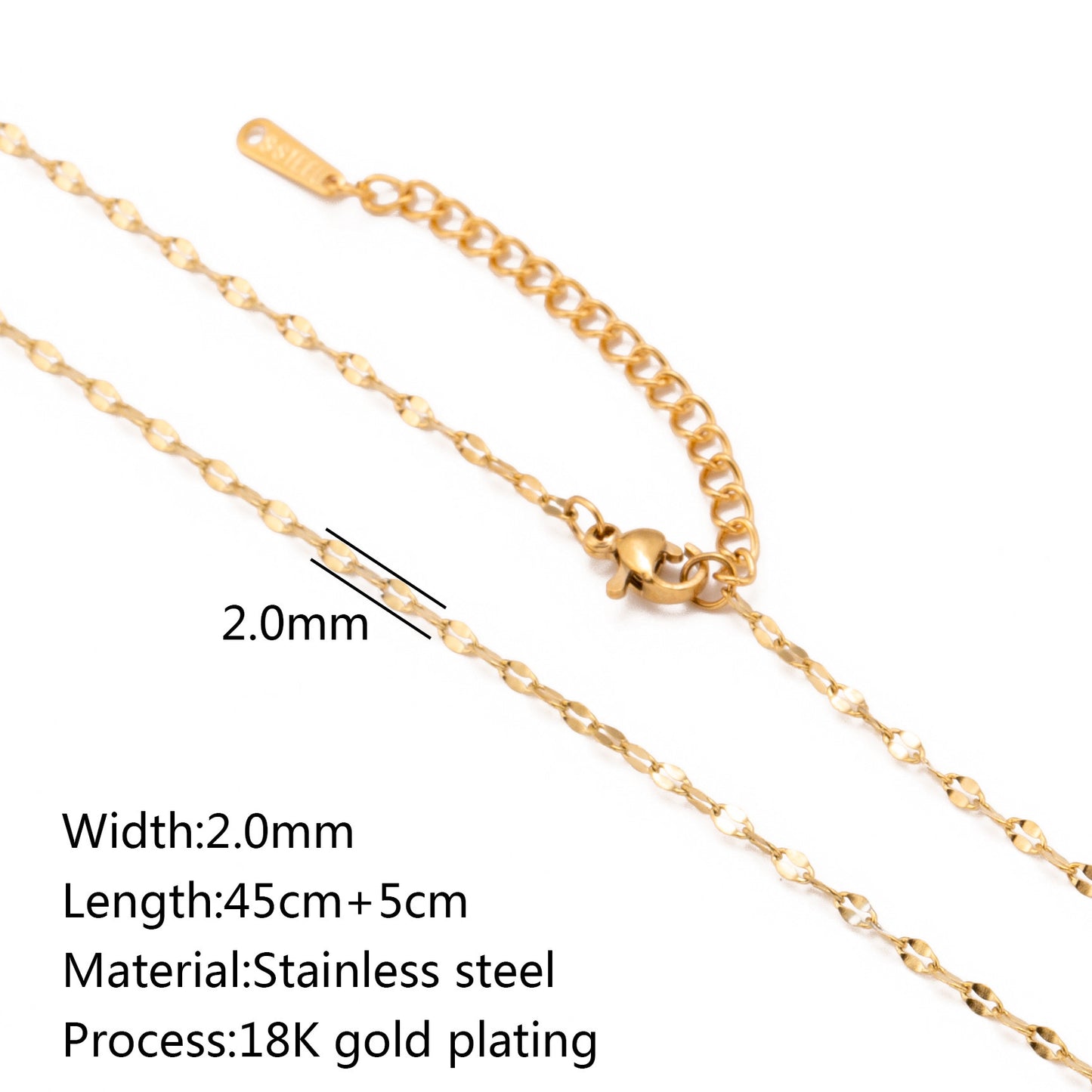 Stainless Steel Vacuum Vapor Plating 18K Gold Color Protection Lip Chain Accessories baa916fa 5f15 4d01 a43d 5975d9c5652b