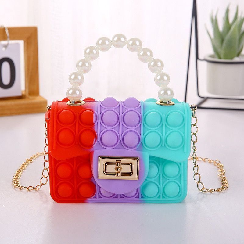 Coin Purse Children's Double-sided Bubble Pearl Tote Chain Bag baf5fd57 c65e 43d1 938f 73f00d02d656