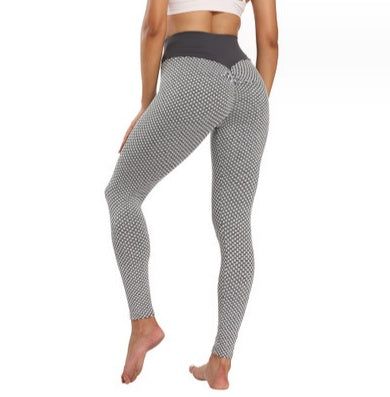 Birds-eye Honeycomb Lattice Bottoming Sweatpants Fitness Peach Hip Trousers bc19cb59 694c 41a8 91ea 4f145aab5404