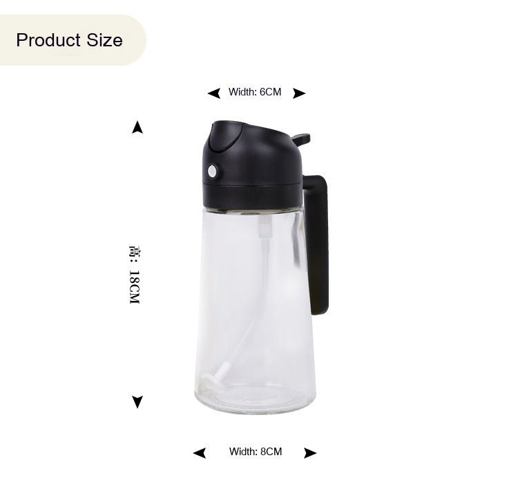 New Two-in-one Glass Oil Pot Kitchen Soy Sauce Bottle Atomization Bottle