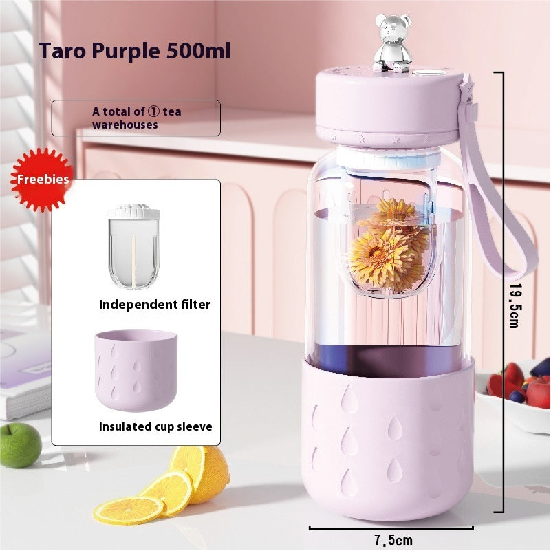 Tea Water Separation Magnetic Glass Water Cup Sealed Without Leakage Glass Tea Water Cup Infuser Tumbler Drinkware Water Bott