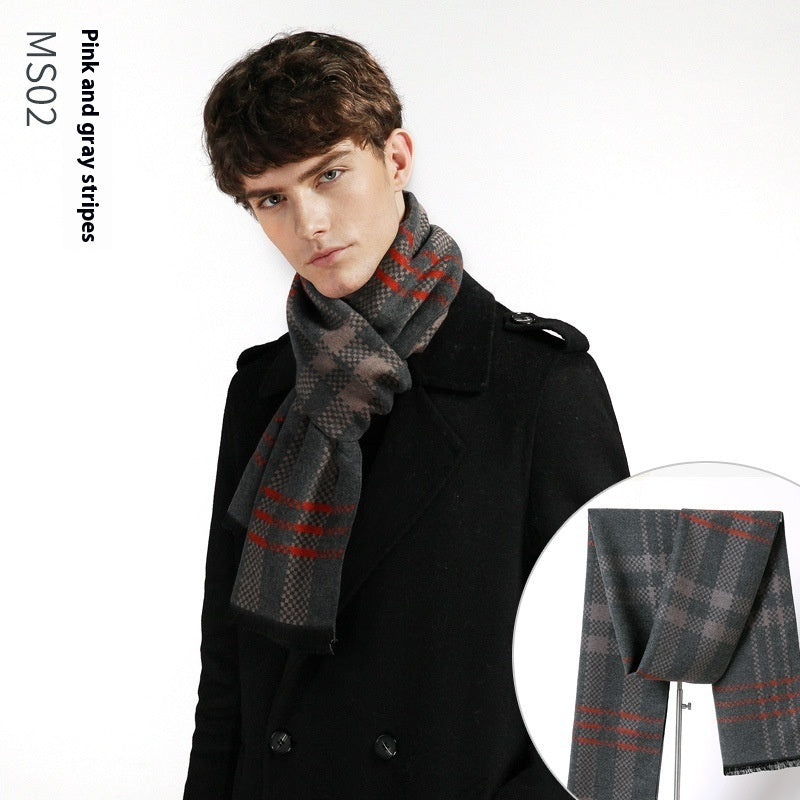 Simple Plaid Warm Keeping Artificial Cashmere Scarf bd18991f 8617 4182 b2df 1d964c36c0f7 trans