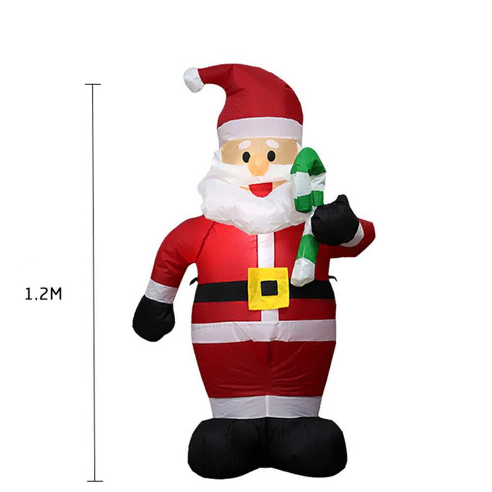Inflatable Doll Night Light Merry Christmas Outdoor Santa Claus New Year Decoration Garden Soldier Toys Arrangement Props bd7