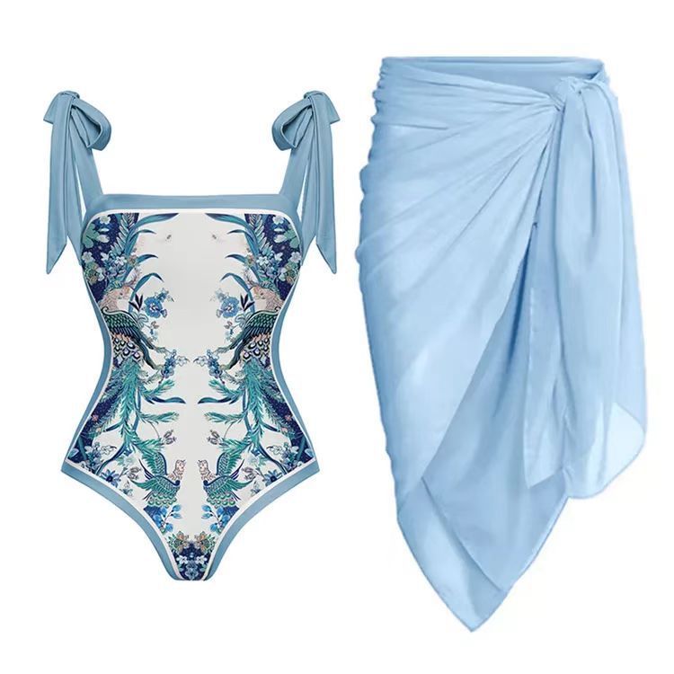 Siamese Conservative Covering Belly Thin Swimsuit French Retro One-piece Bikini be4e0b1f d8d7 4366 9c2a c8fb836e8c98