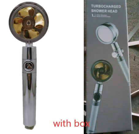 Shower Head Water Saving Flow 360 Degrees Rotating With Small Fan ABS Rain High Pressure Spray Nozzle Bathroom Accessories be