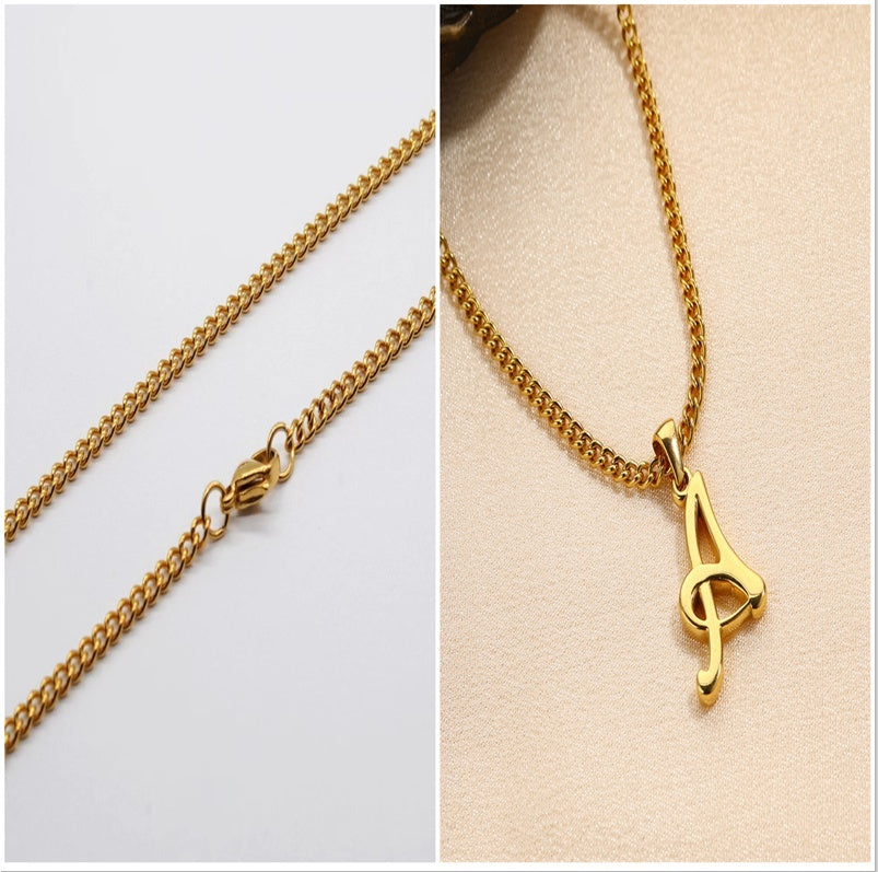 Simple Elegant Necklace Stainless Steel 18K Gold Mini English Letter Pendant be5f2593 c9b2 4157 87e5 888cb0282f2b
