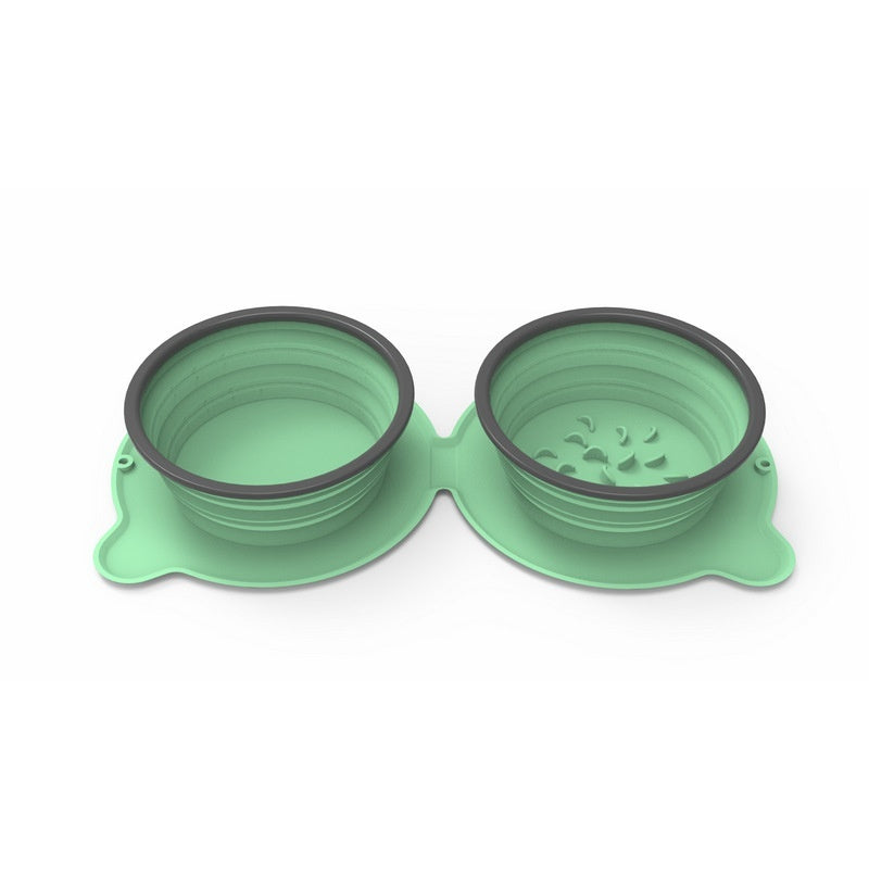 Portable Silicone Double Dog Food Bowls Foldable Non-Slip Cat Bowl Pet Travel Anti-Choking Feeding Bowl Outdoor bed95e52 1d2f