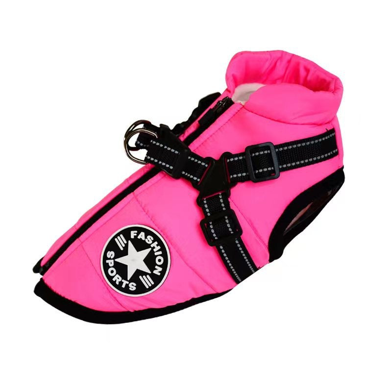 Pet Warm Dog Cotton-padded Clothes Fleece-lined Thickened Reflective Gallus bf6046e4 bfde 4d44 8fc5 b82467a0a9d4