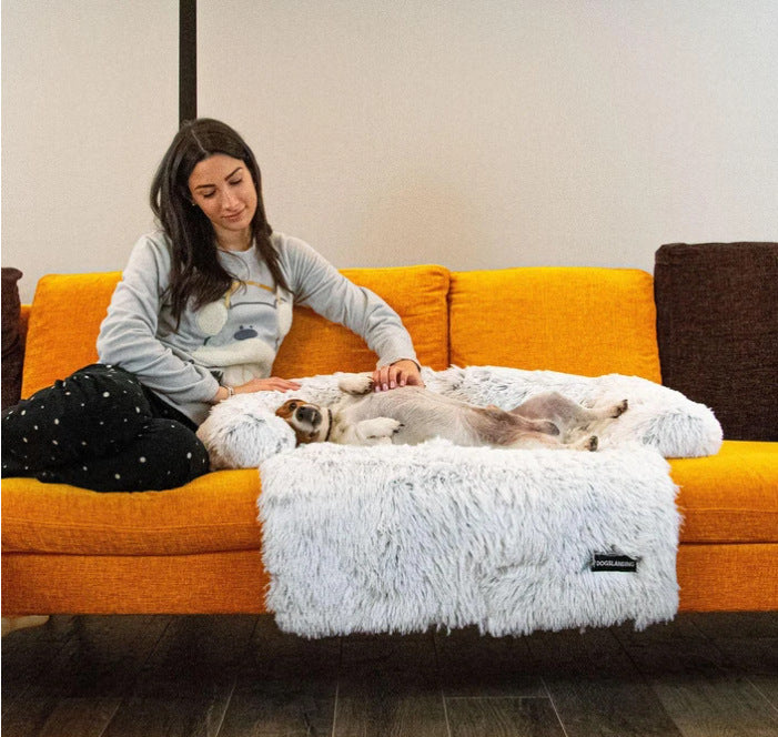 Removable Pet Dog Mat Sofa Dog Bed Soft Pad Blanket Cushion Home Washable Rug Warm Cat Bed Mat For Couches Car Floor Protecto