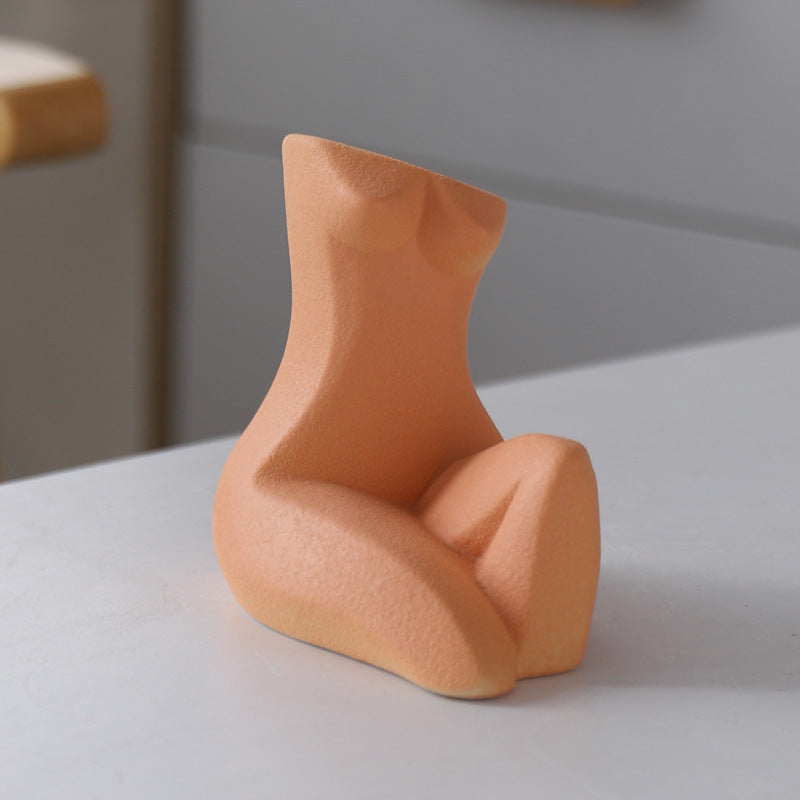 Frosted Sitting Dress Abstract Human Personality Ceramic Vase bfd1370e 9220 4b51 9d8f db6339310dbd